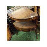 19th century mahogany corner wash stand with hinged lift off top, central frieze drawer and two