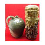 Mixed lot comprising: a 20th century Bernard Rooke studio pottery vase and a further studio