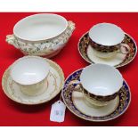 Mixed Lot: comprising an 18th century Derby sucrier of oval double handled form together with