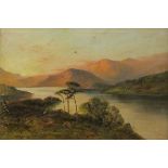 F E JAMIESON, SIGNED LOWER RIGHT, OIL ON CANVAS, INSCRIBED VERSO Loch Lomond, 19" x 29" A/F