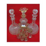 Mixed lot comprising: various 19th century clear glasswares comprising pair onion formed