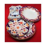 Mixed Lot: of Crown Derby wares to include: two circular dishes, side plate and further tureen