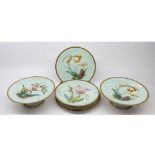 19th century part floral dessert service, manufactured for James Green & Nephew, Queen Victoria