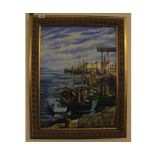 R G HOWES, SIGNED AND DATED '01 LOWER LEFT, OIL ON CANVAS In Harbour, 23" x 17"