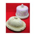 Mixed lot comprising: An unusual lilac Jasperware circular covered cheese dish (unmarked) and a