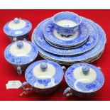 Quantity of Copeland Spode Camellia pattern Table wares comprising four covered soup dishes, three