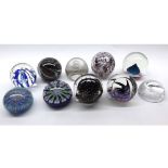 Mixed Lot:  ten various assorted 20th century paperweights, to include Caithness and other examples,