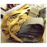 Large quantity of British webbing belts, 8 khaki, 11 pale blue, together with a large quantity of