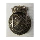 Mid-20th century unmarked silver Royal Naval Patrol service badge with registration number verso