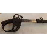 Bavarian, cavalry officer’s sword W. Holler Solingon blade, 32”, rusted guard, rusted scabbard