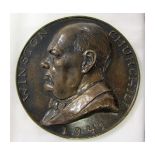 Winston Churchill bronze plaque dated 1941