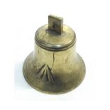 Cast brass bell marked with a Government broad arrow, diameter 5 ¾”