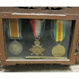 WWI trio and death plaque, 9345 L/Cpl G W Blocksidge, Shropshire Light Inf, KIA 18/4/1917, medals