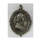 King Charles Royalist’s supporters medallion of oval form with integral ring suspension, width 39mm