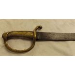 French, Briquet short sword, with cast brass handle and grips, No 486