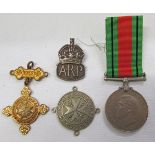 Mixed lot: cased silver London Salvage Corps LS&GC medal, F C Brown 1944 together with a related
