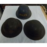 Mixed Lot: Darlington Fire Brigade steel helmet stamped U175, maker’s mark C&Co Ltd complete with
