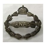 Royal Naval Air Service officer’s cap badge