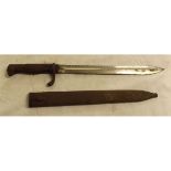 German, Model 1898/05 saw back bayonet, 2nd pattern?, with steel scabbard (dented)