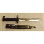 Swedish, model 1896 knife bayonet and scabbard, marked with the crown, 303 to the blade (scabbard