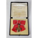 The Most Excellent Order of the British Empire (OBE), civilian ribbon, ladies issue in original
