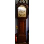 Early 19th century oak and mahogany cross banded 8-day long case clock, Evan Williams - Newport, the