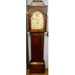 Early 19th century mahogany 8-day longcase clock, Geo Gammie - Kilsuth, the hood with swan neck