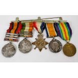 Boer War/WWI group of five comprising QSA with bars for Cape Colony, Orange Free State, and