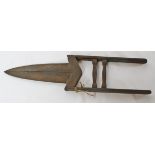 19th century Indian steel Katar dagger, with foliate engraved detail, length 15 1/4"