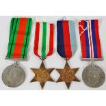 WWII group of four 39-45 Star, Italy Star, Defence Medal and War Medal, together with a matching