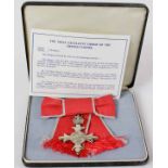 Cased MBE breast badge, 2nd type in box of issue