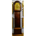 Mid-18th century oak cased 8-day long case clock, Edwd Mann - London, the case with arched hood