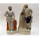 Staffordshire titled figure "Prince of Wales" together with further indistinctly titled figure of