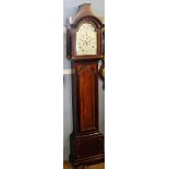 Early 19th century mahogany and cross-banded 8-day long case clock, Aaron Abraham - Lostwithiel, the