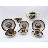 Early 19th century Chamberlains Worcester composite part tea service, all with gilded and dark