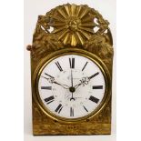 19th century French wall mounted 8-day weight driven clock, Merceron-a-Germignac', the pressed metal