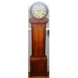 Second quarter of the 19th century Scottish oak cased 8-day long case clock, G White - Glasgow,