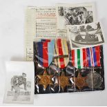 WWII group of four 39-45 Star, Africa Star with North Africa 1942-43 bar, Italy Star and War