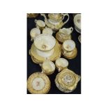 A Victorian Rockingham style Tea Set comprising large teapot with serpent-formed spout, sugar basin,