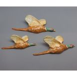 Graduated set of three Beswick wall mounted pheasants