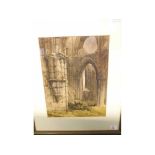 L J WOOD, SIGNED LOWER RIGHT, WATERCOLOUR, Ruined abbey, 15" x 11"