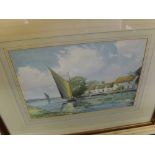 GRAHAM HOWLETT, SIGNED LOWER RIGHT, WATERCOLOUR, Broads View, together with one further