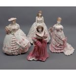 Mixed lot: figurines, three Coalport 'Rose', 'A celebration at Windsor', 'Lady Castlemaine' and
