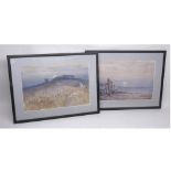 B L EARP, SIGNED PAIR OF WATERCOLOURS, Moonlit landscapes, 9 1/2" x 14"