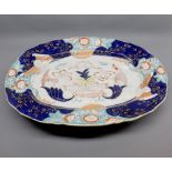 Large 19th century Mason's Ironstone meat plate, 21" wide