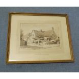 VIOLET LINDSELL, SIGNED LOWER LEFT, MONOTONE WATERCOLOUR, "Old Posthouse, Weston Lugedge, Vale of