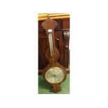 19th century mahogany cased onion barometer, for restoration, 41” high