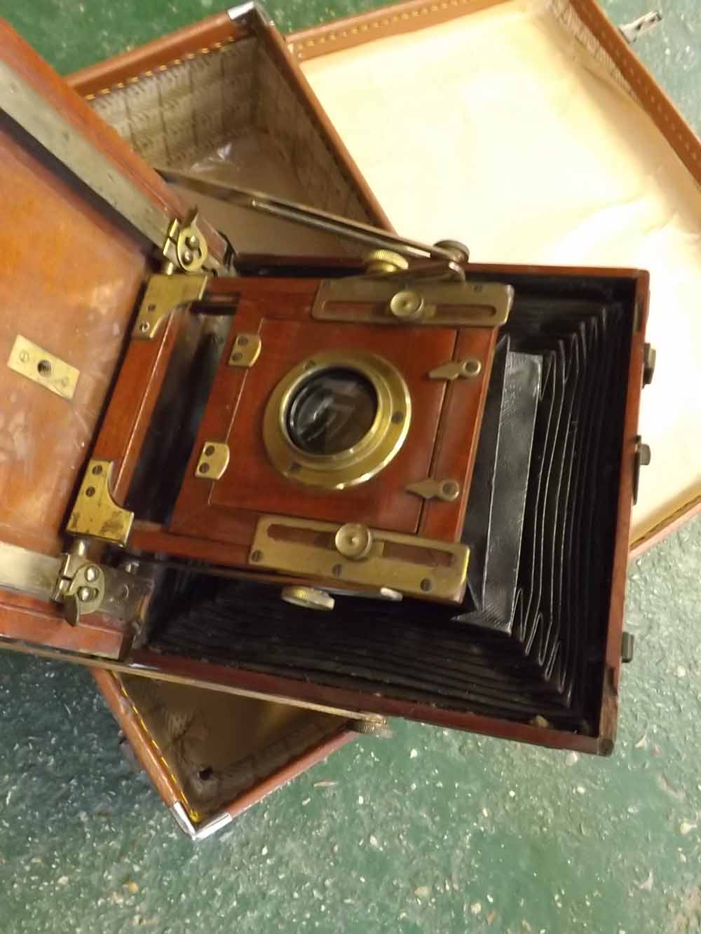 Half plate Lancaster camera 1892 together with a half plate Collins camera (no bellows)