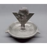 Novelty Winston Churchill ashtray constructed from metal removed from shot down German bombers,