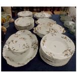 Good quantity Frank Haviland Limoges floral decorated dinner wares, comprising meat plate, covered